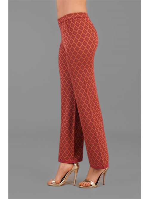 Pantalone in viscosa fantasia Maida Mila Milano | M6042ROSSO VALENTINO